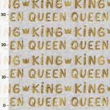 King - Queen gold, Pärchen, (Kombistoff) Sweat grau-meliert