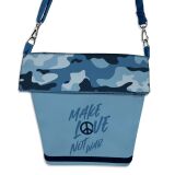Foldover Bag Tasche, Camouflage, blau (Nähset)