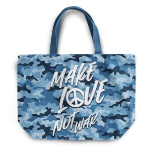 XL Shopper-Bag Tasche, Camouflage, blau (Nähset)