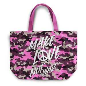 XL Shopper-Bag Tasche, Camouflage, pink (Nähset)