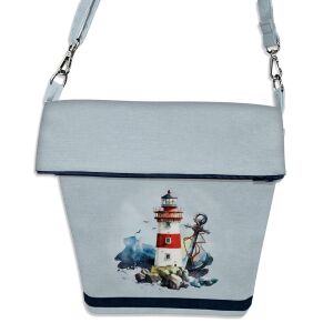 Foldover Bag Tasche, Maritim, Leuchtturm (Nähset)
