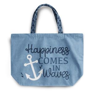 XL Shopper-Bag Tasche, Maritim, Happiness (Nähset)