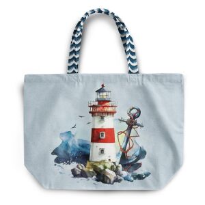 XL Shopper-Bag Tasche, Maritim, Leuchtturm (Nähset)