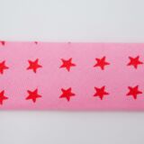 3m Schrägband bedruckt 20mm Sterne/Rosa
