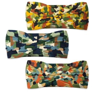 Knotenhaarband / Stirnband, 3er SET Camouflage (Nähset)