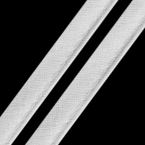 Paspelband Baumwolle, 12 mm, Weiß