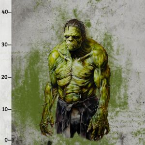 Zombie Grün, Halloween 2023, Sommersweat (XL-Panel)