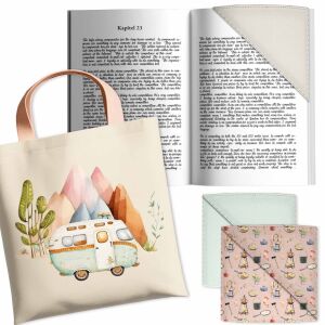 Lesezeichen & Büchertasche, Camping (Nähset)