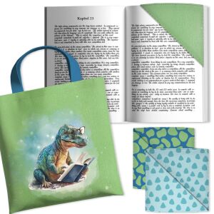 Lesezeichen & Büchertasche, Dino (Nähset)