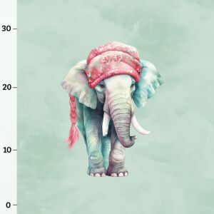 Elefant (Peppermint Winter) Panel auf Sweat