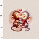 Affen "Tierisch verliebt" Panel auf Jersey