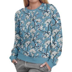 Damen Sweater, Blumenzweige (N&auml;hset)
