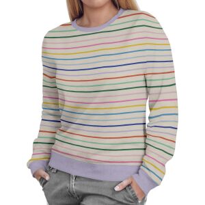 Damen Sweater, Dünne Streifen (Nähset)