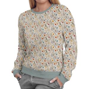 Damen Sweater, Blumen & Zweige (Nähset)