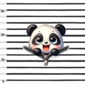 Panda "Reißverschlusstiere" Panel auf Jersey
