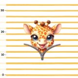 Giraffe "Reißverschlusstiere" Panel auf Jersey