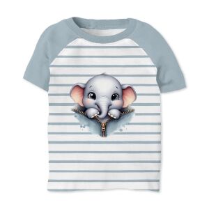 T-Shirt Elefant, Rei&szlig;verschlusstiere (N&auml;hset)