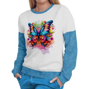 Damen Sweater, Butterfly (N&auml;hset)