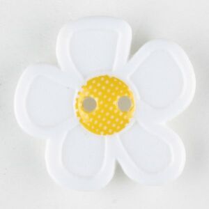 Dill Modeknopf 20mm - Weiß - Blume