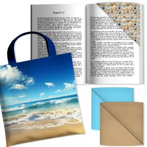 Lesezeichen & Büchertasche, Meer (Nähset)