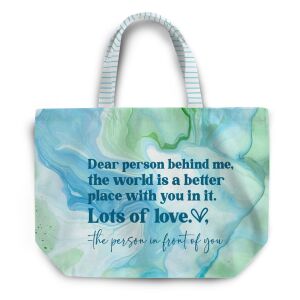 XL Shopper-Bag Tasche, Good vibes, grün-blau...