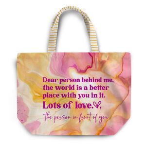 XL Shopper-Bag Tasche, Good vibes, orange-pink (N&auml;hset)